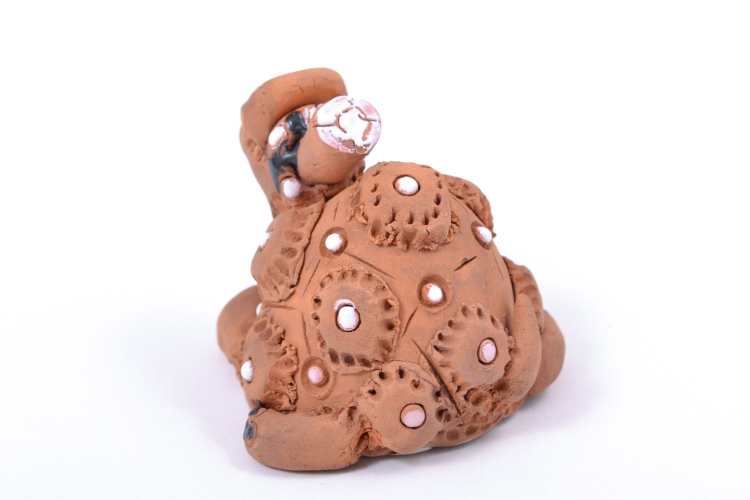 Statuetta tartaruga in argilla fatta a mano figurina decorativa in ceramica 
 foto 5