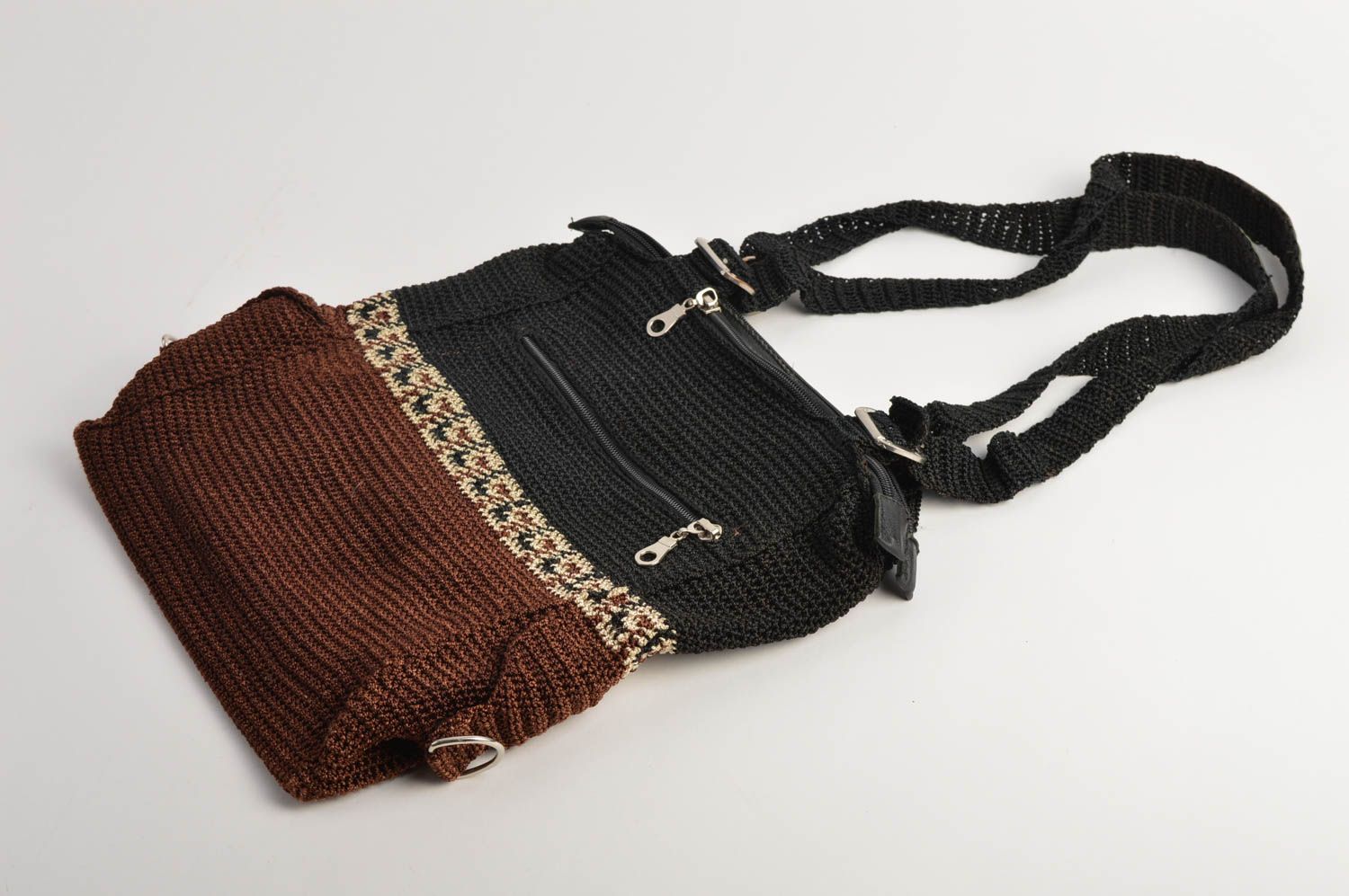 Handmade handbag beautiful crocheted bag stylish woman bag ladies purse  photo 3