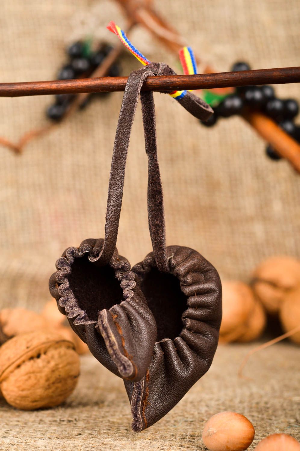 Llavero artesanal de cuero natural colgante para llaves regalo original foto 1