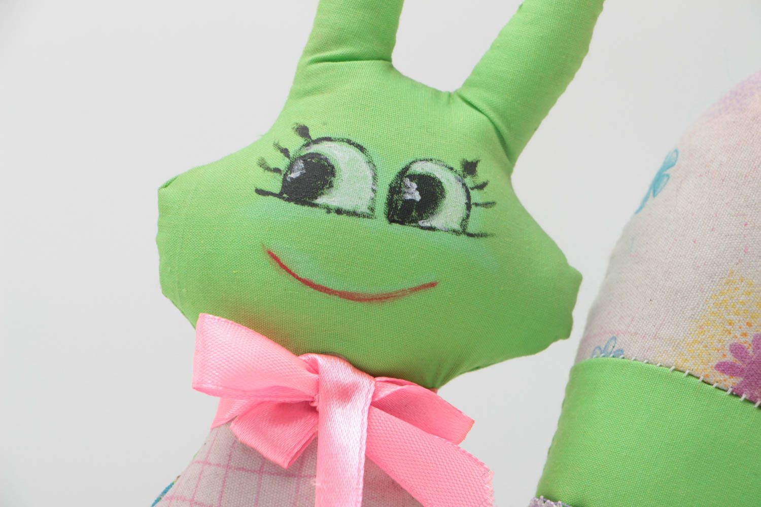 Jouet escargot souriant en tissu de coton fait main décoratif cadeau original photo 3
