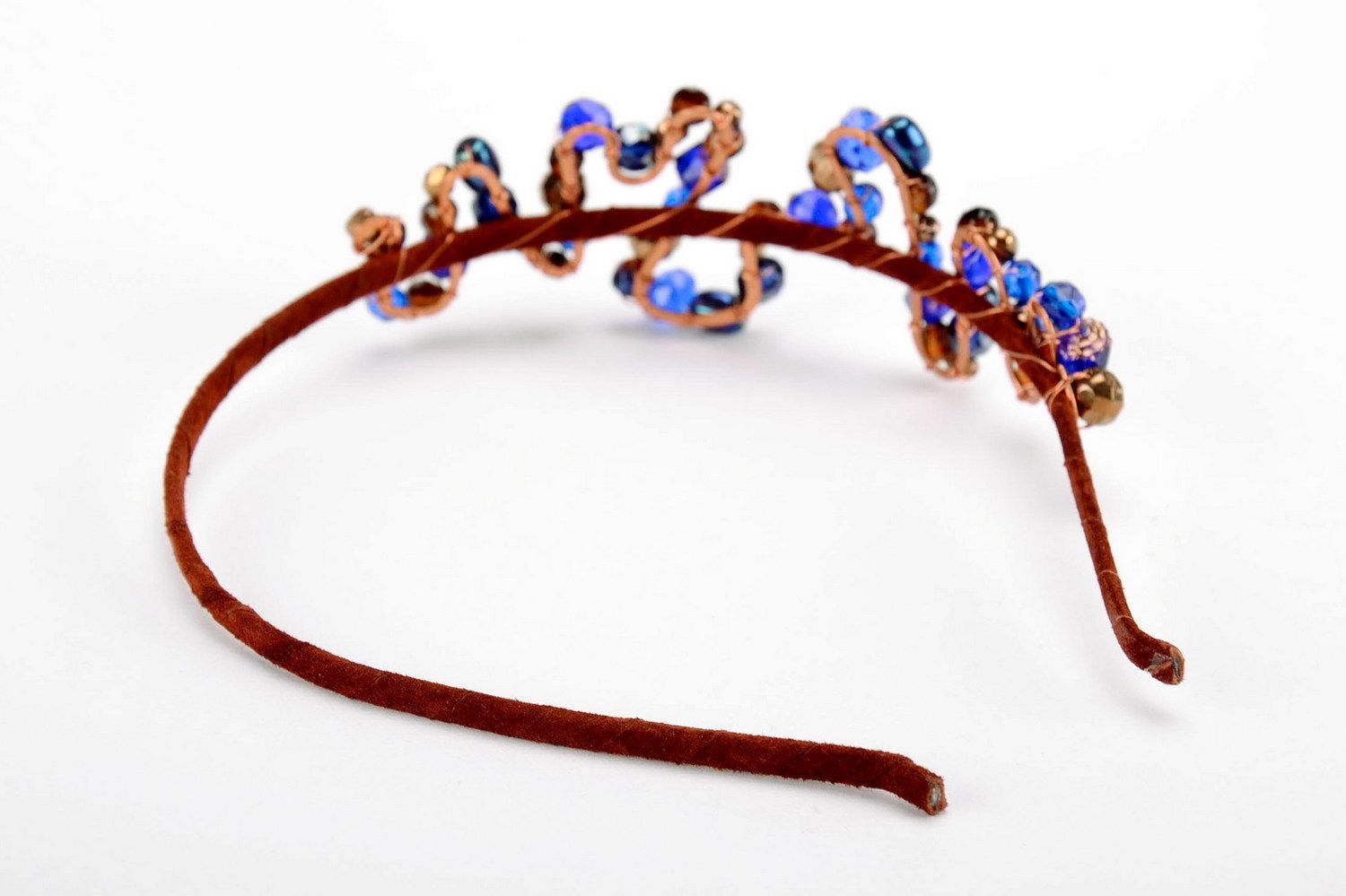 Corona para cabello con cristales checos Hada en azul foto 3