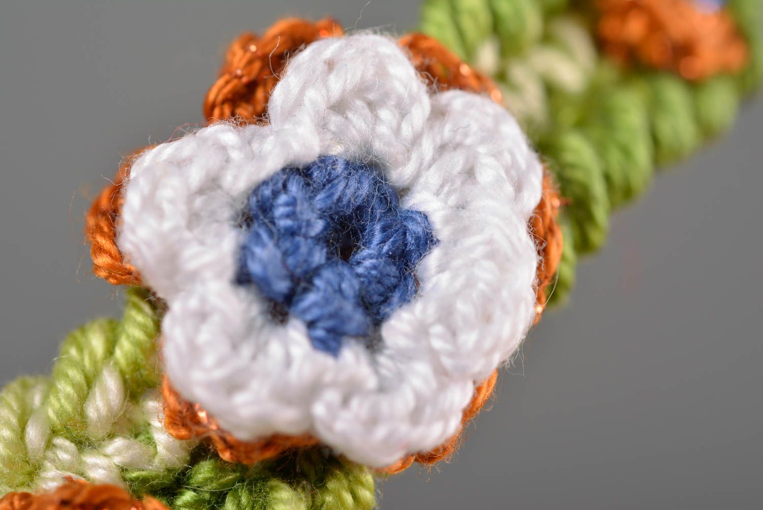 Handmade barrette crocheted hair clip flower hair accessory for women photo 2