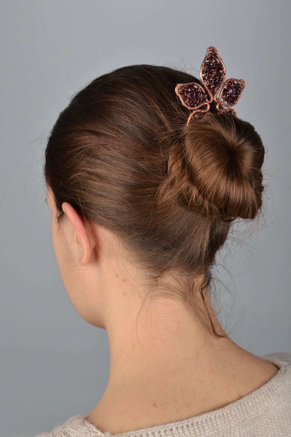 Unusual copper hairpin photo 1