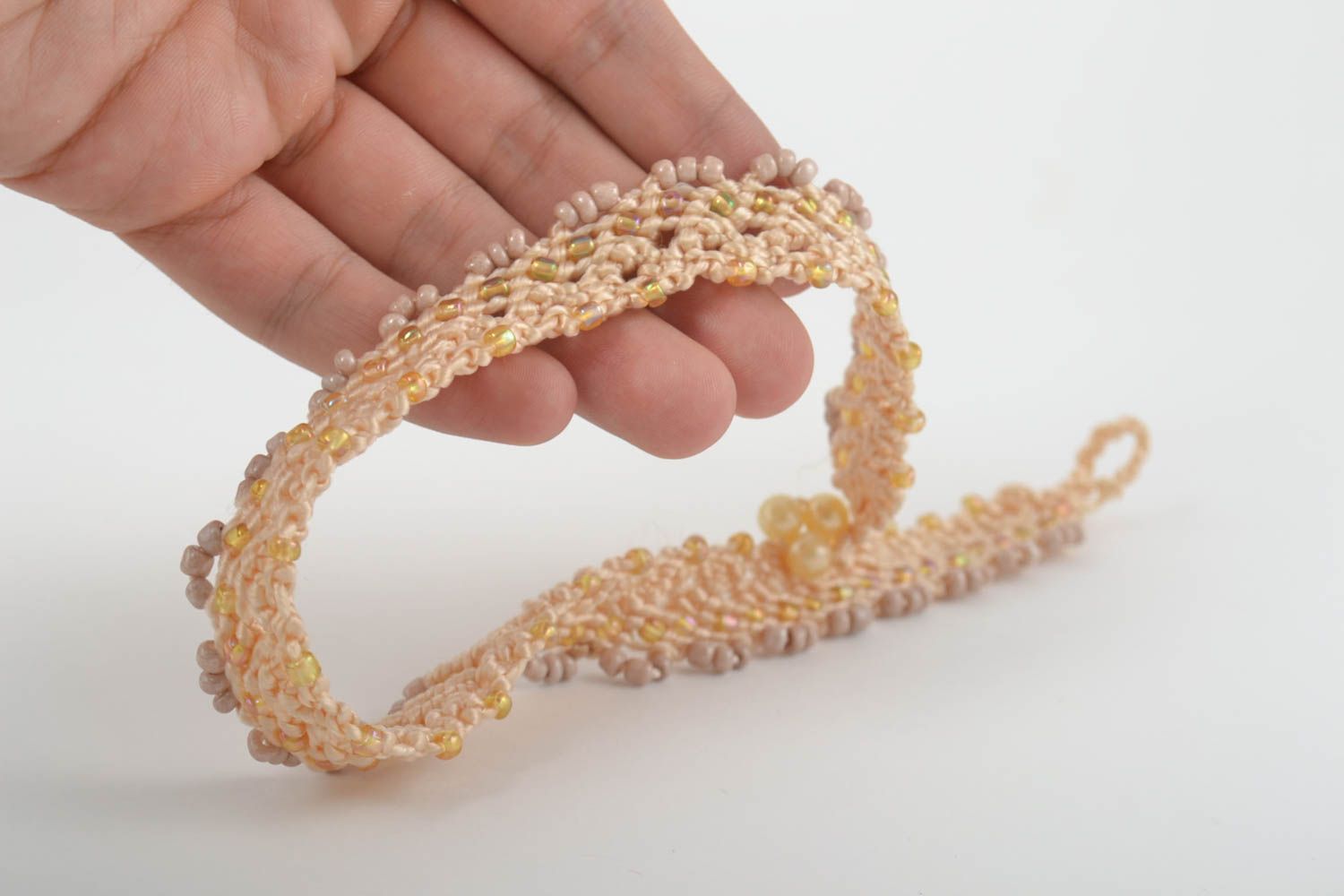 Collier macramé Bijou fait main en fils et perles de rocaille Cadeau femme photo 5