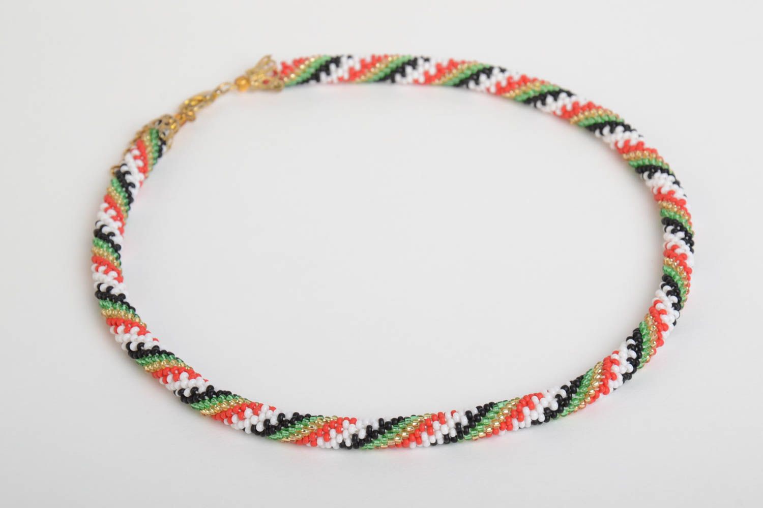 Collier spirale Bijou fait main en perles de rocaille  multicolore Cadeau femme photo 2