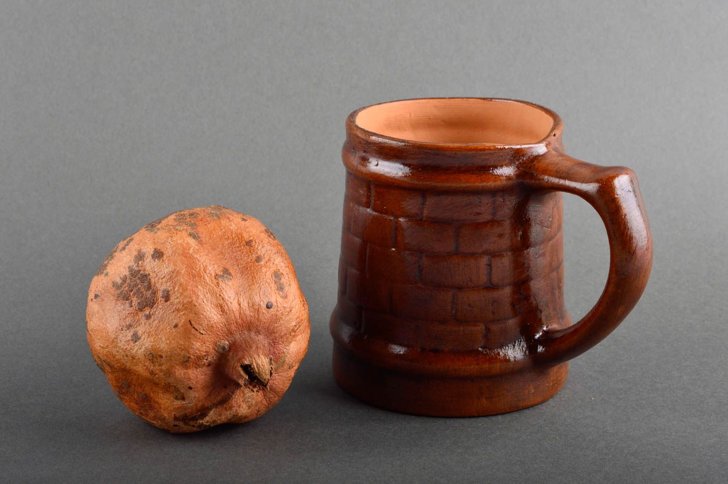 Handmade mug designer cup unusual mug beer mug clay dishes unusual gift photo 1