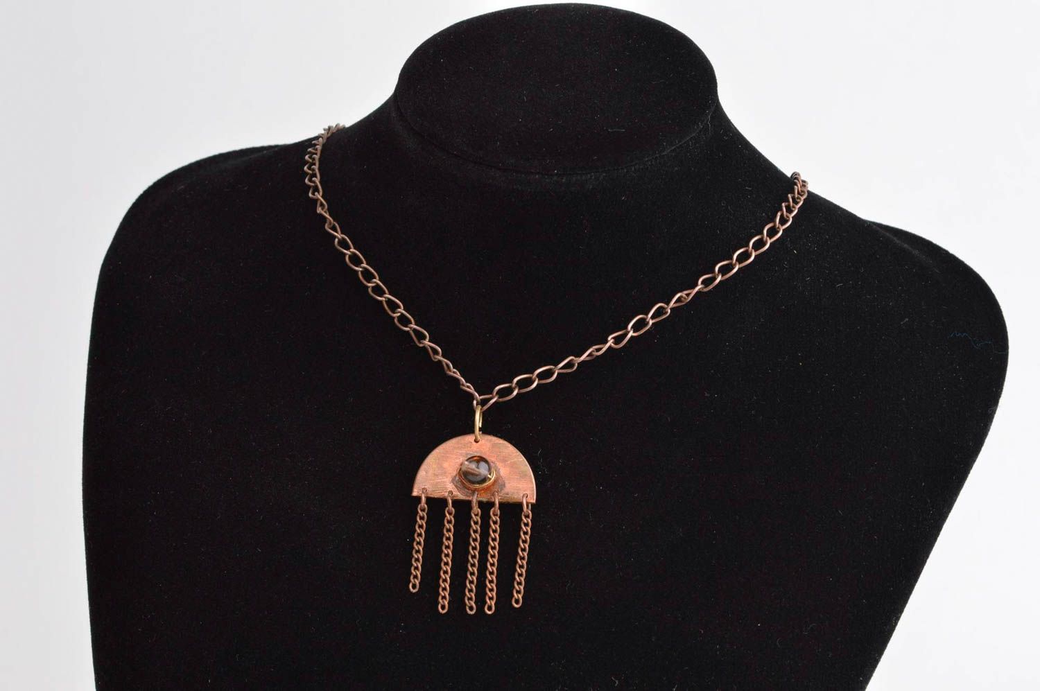 Handmade pendant unusual accessory for girls designer pendant copper jewelry photo 1