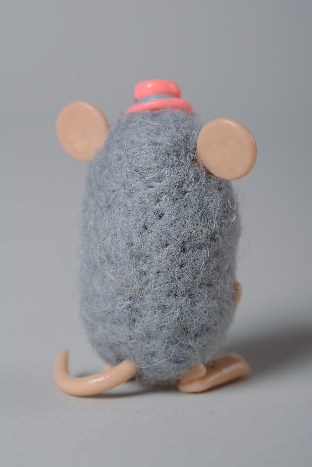 Homemade wool felted soft toy Mouse Girl photo 3