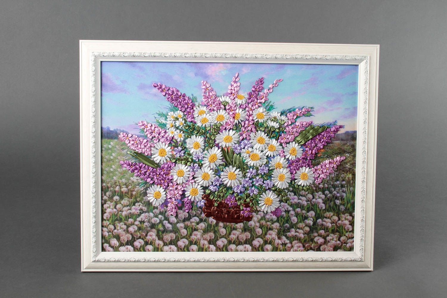 Handmade embroidered picture decoration for interior decorative wall panel photo 2