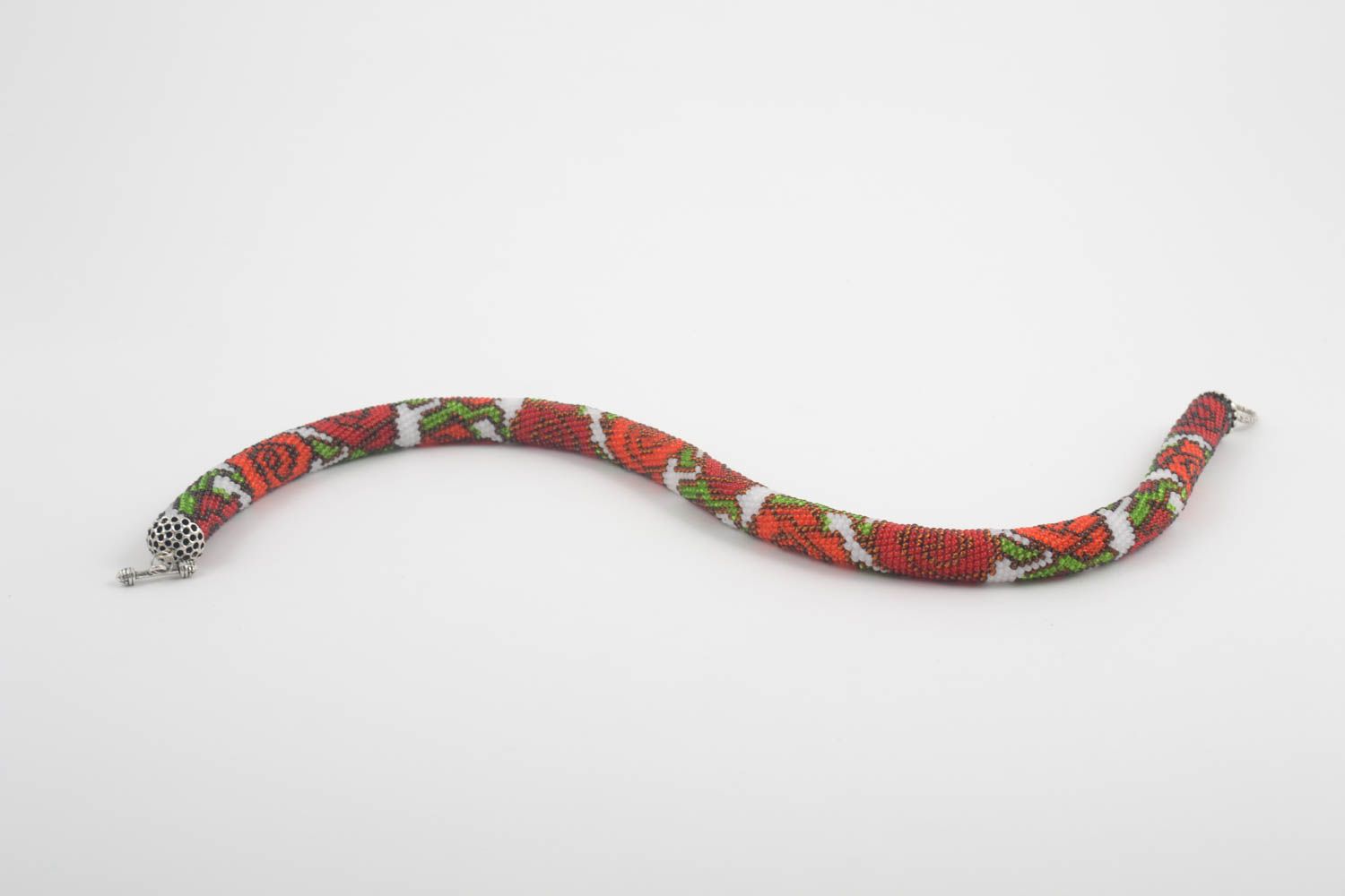 Бижутерия из бисера ручной работы стильное ожерелье из бисера украшение на шею фото 4