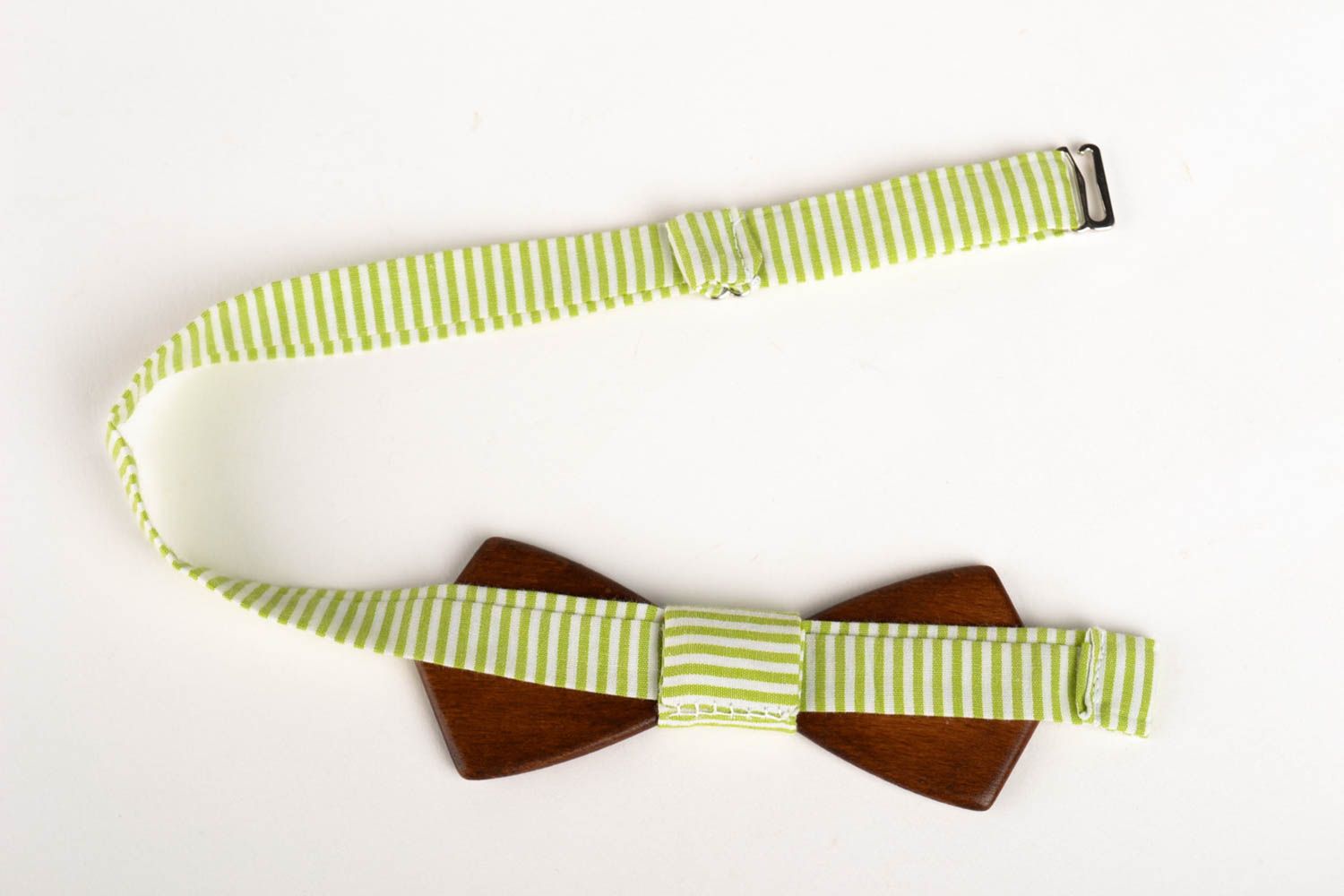 Corbata de lazo tallada de madera artesanal pajarita moderna accesorio unisex foto 2