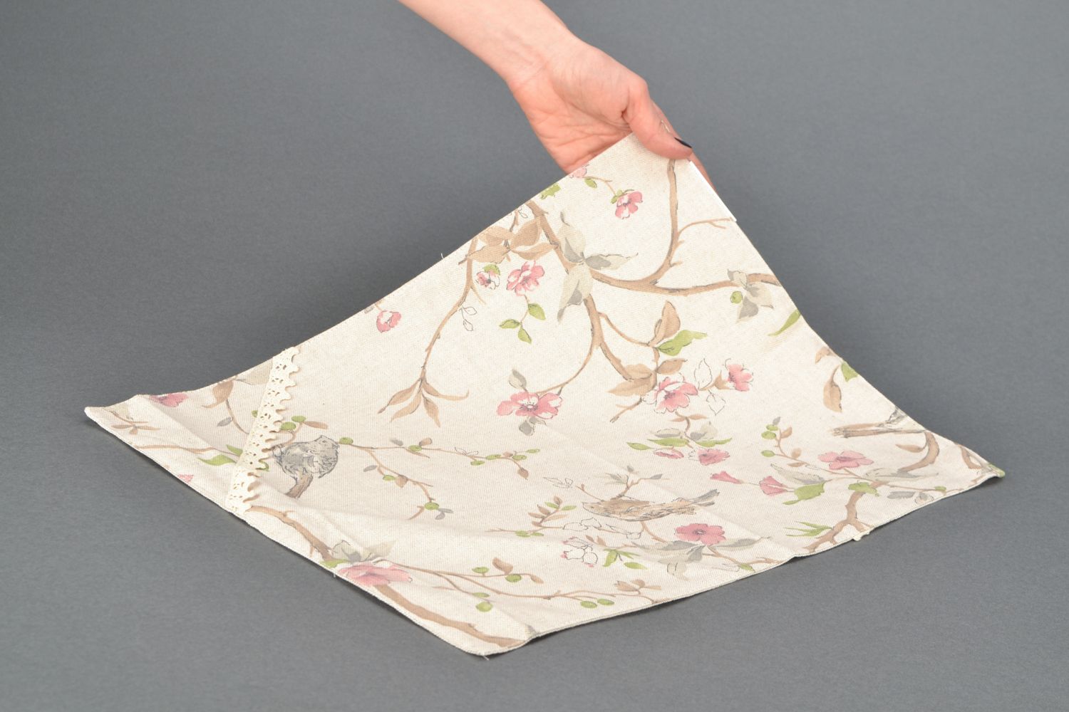 Double-sided decorative cotton and polyamide table napkin photo 2