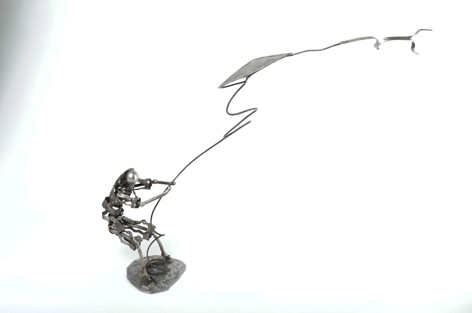 Figurine métal faite main Statuette design cerf-volant Déco maison originale photo 2