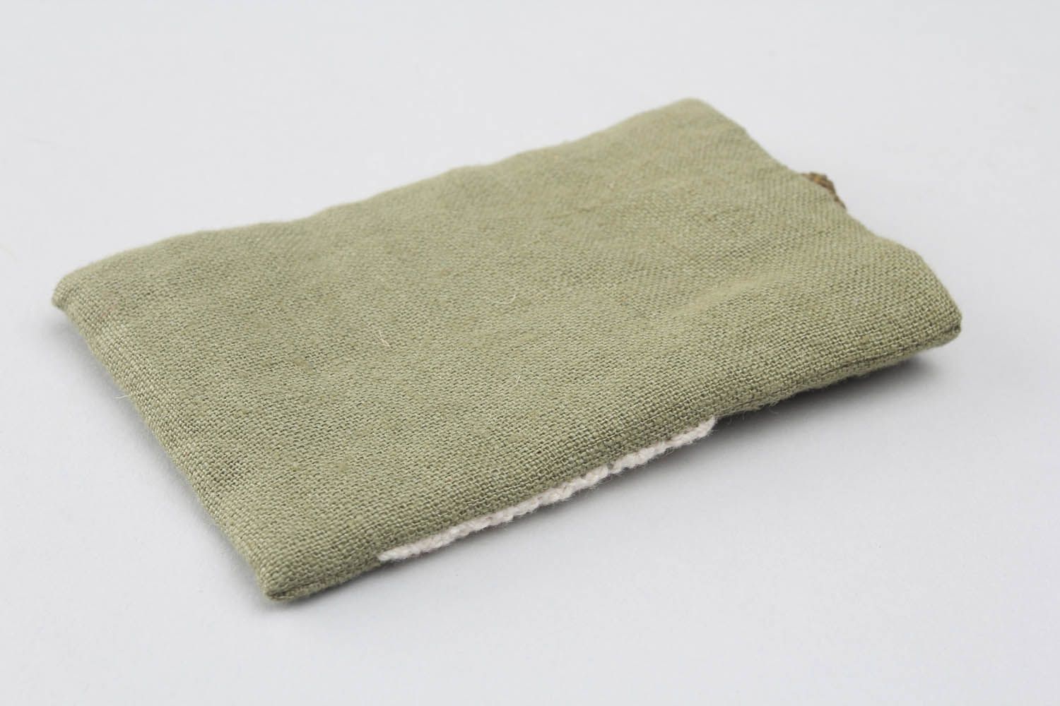 Housse-chaussette pour téléphone en tissu vert faite main photo 4