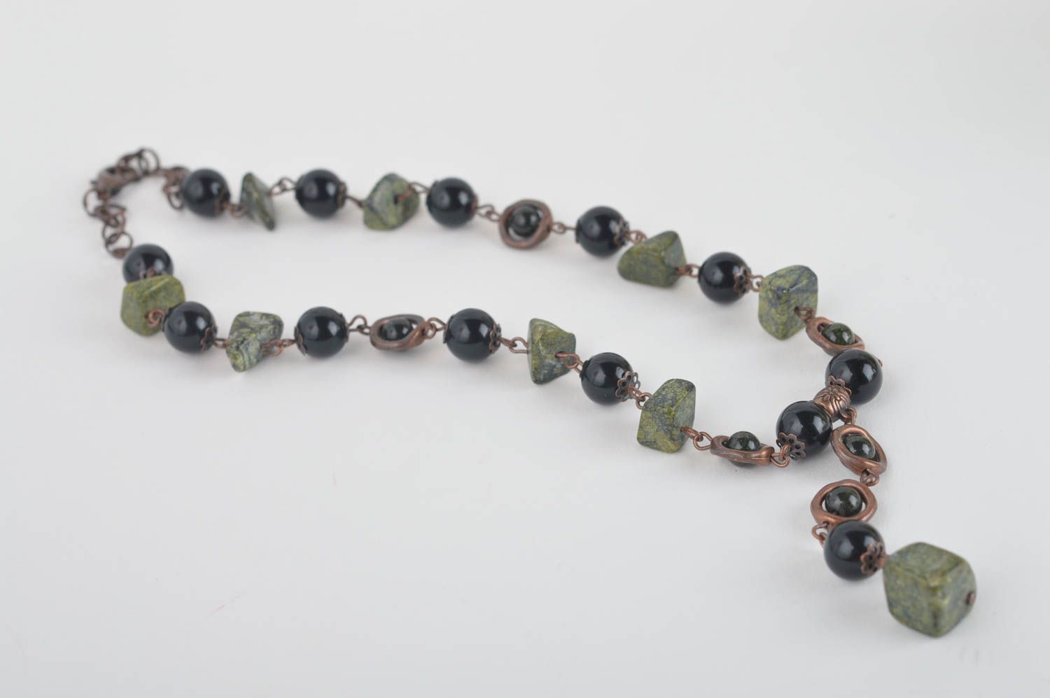 Necklace with natural stones handmade beaded necklace designer jewelry photo 5