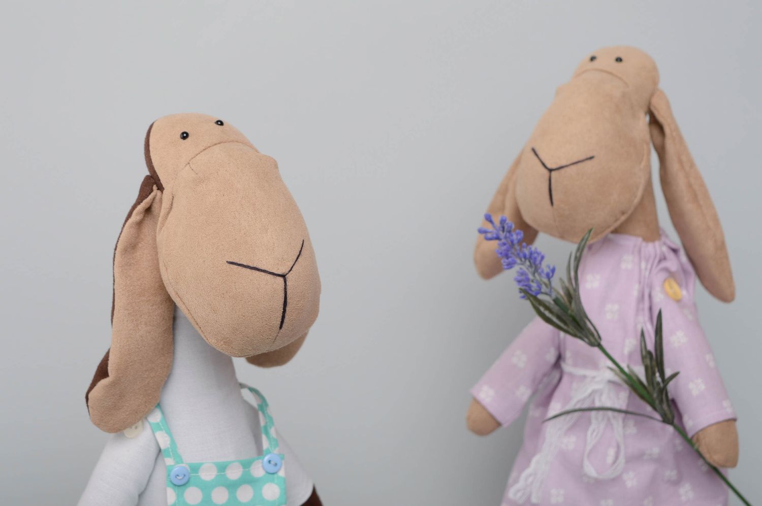 Suede and cotton soft toy lamb photo 5