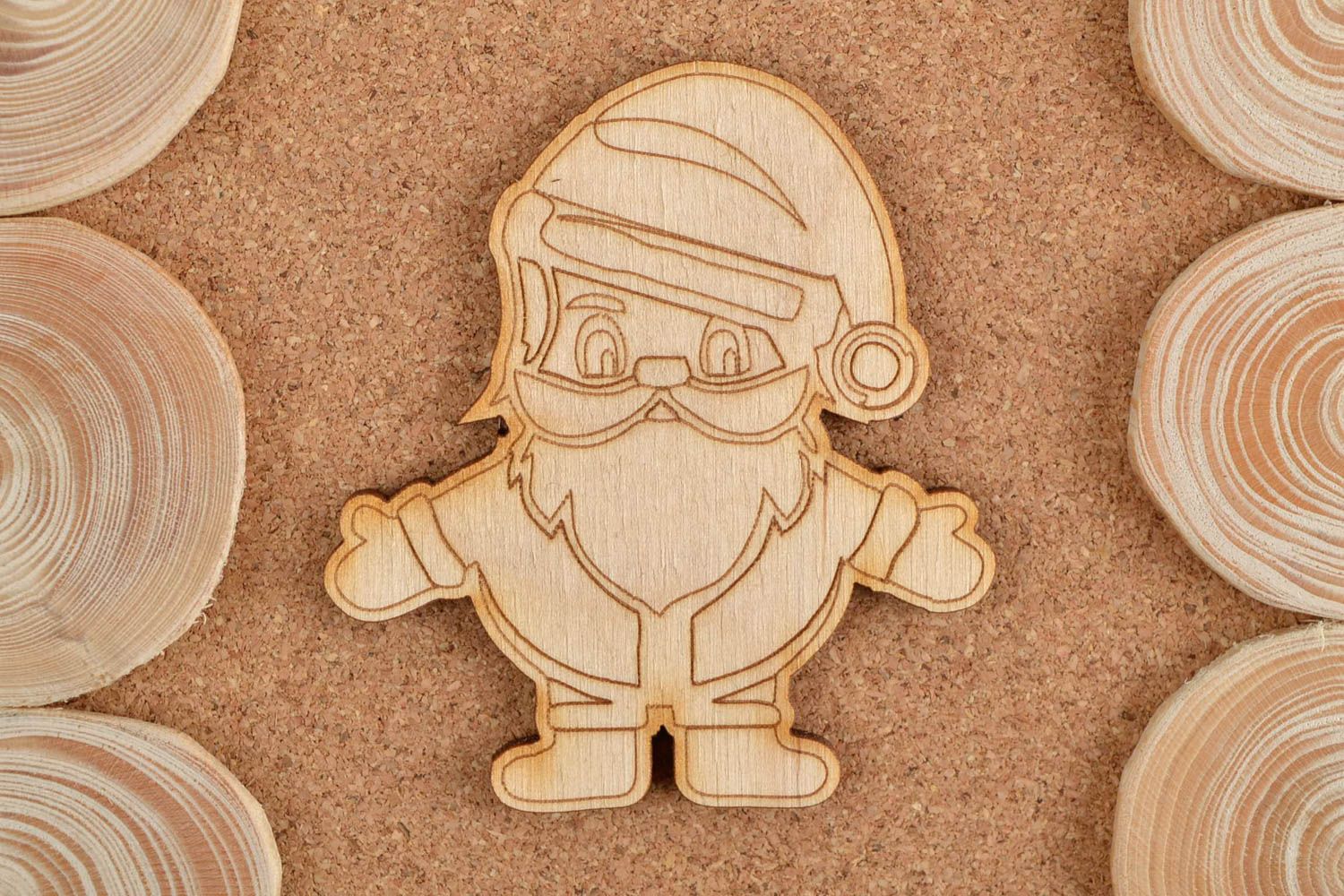 Handmade Figur zum Bemalen Holz Rohling Miniatur Figur Santa Klaus schön hübsch foto 1