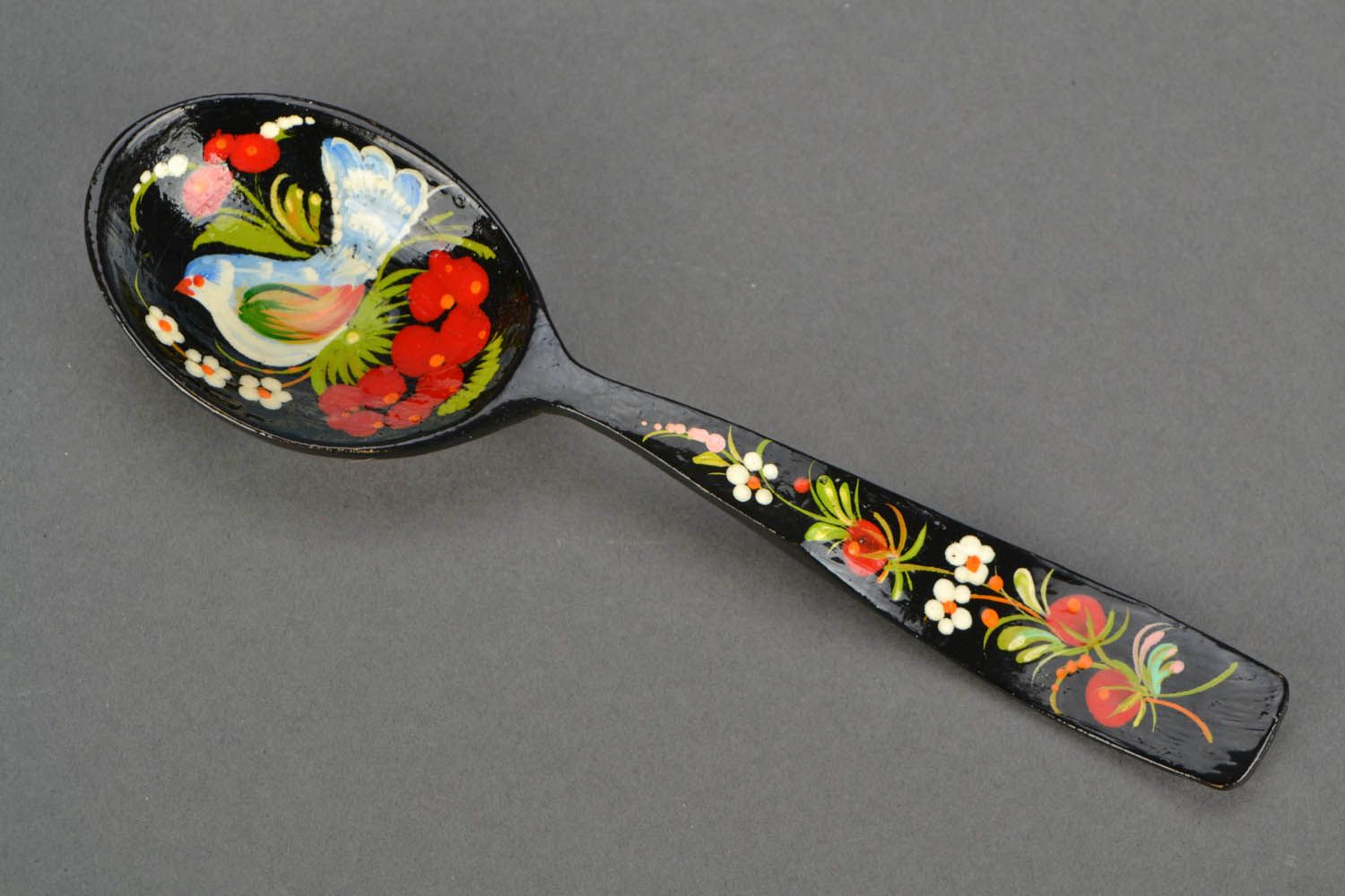 Painted wooden spoon photo 1