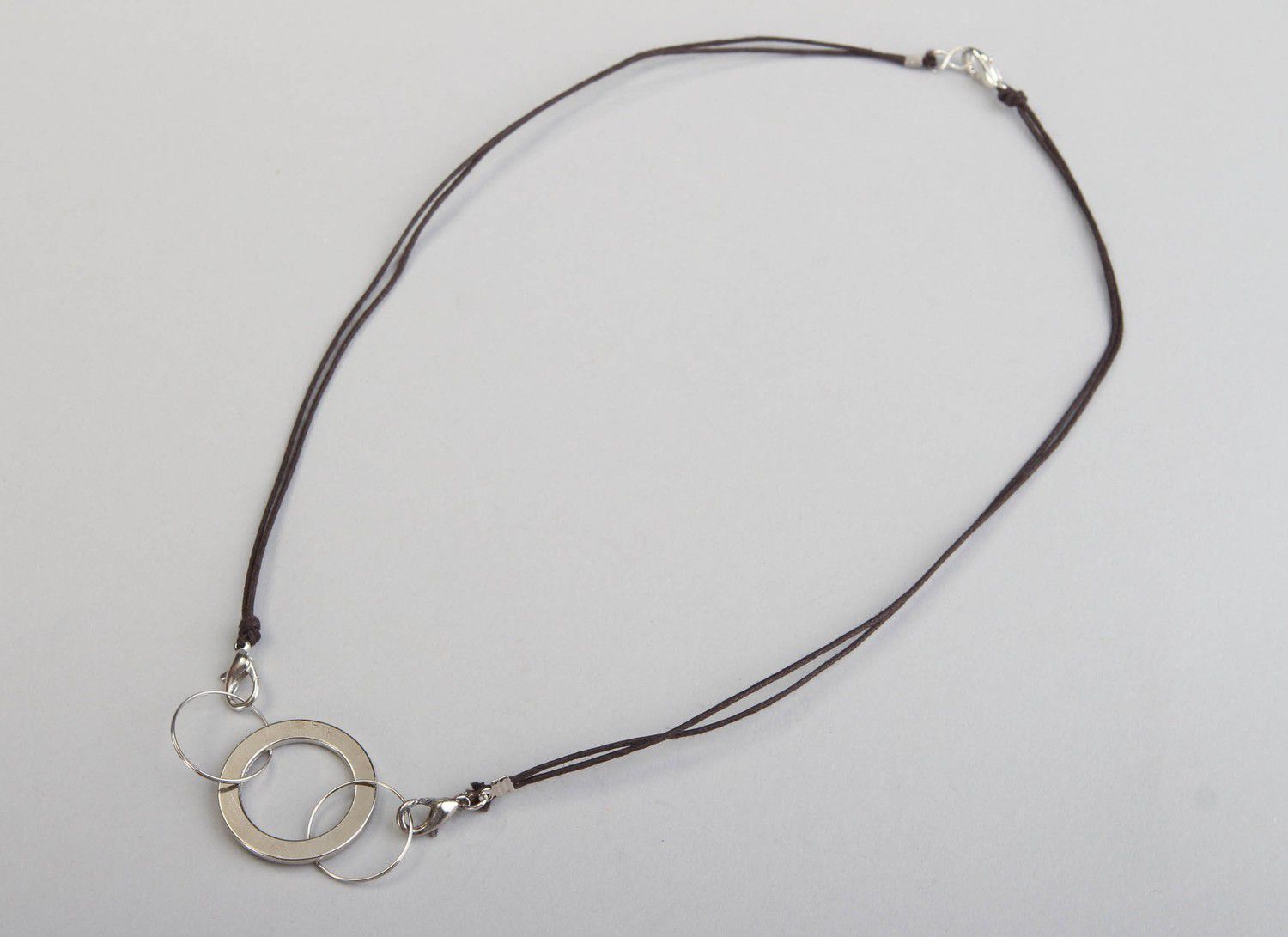 Necklace with metal element, handmade photo 2