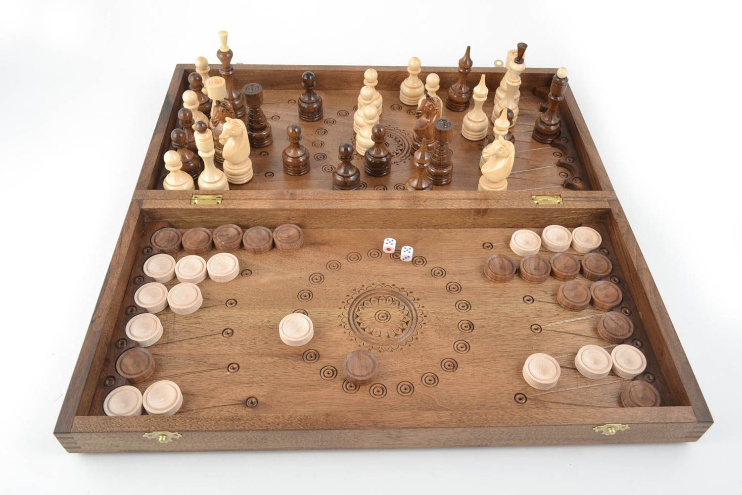 Handmade wooden chess stylish table games present for men cute designer chess photo 3