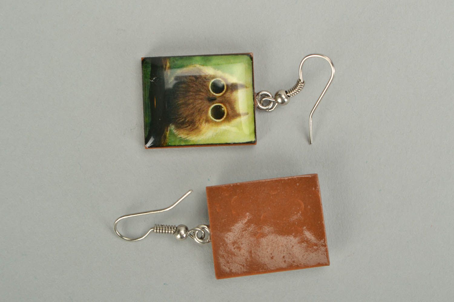 Polymer clay earrings Owls photo 2