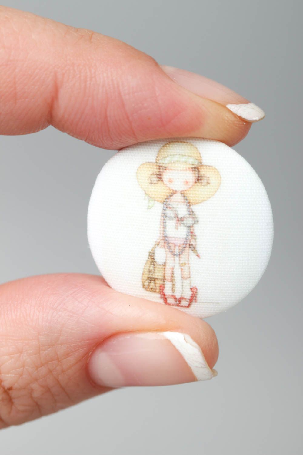 Stylish handmade plastic button printed fabric button handmade accessories photo 5