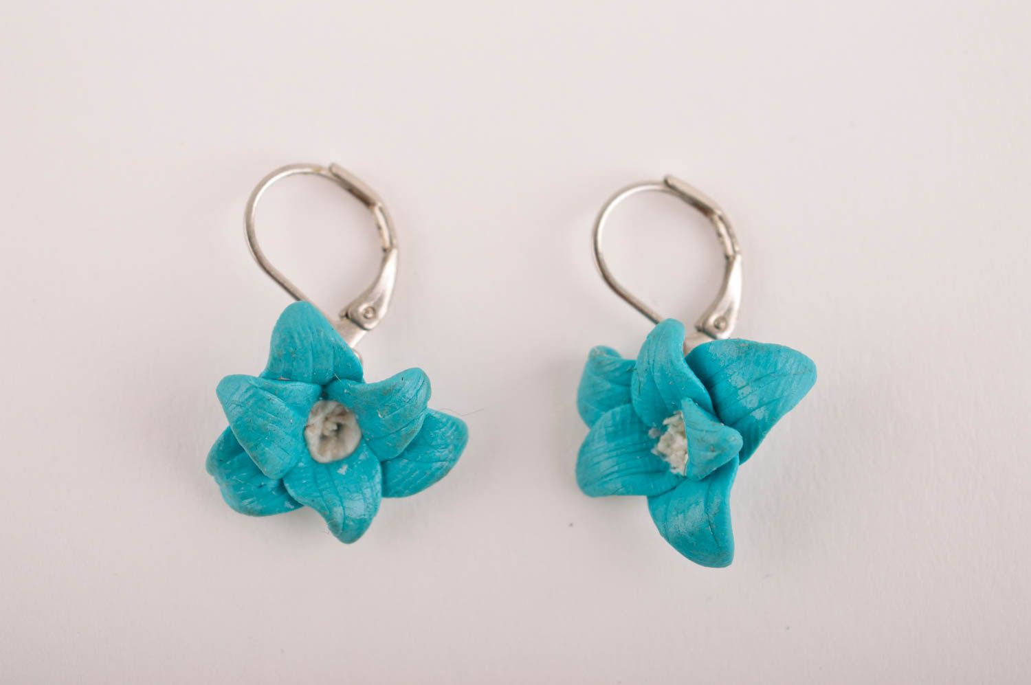 Long flower earrings handmade designer earrings with beads beaded jewelry photo 3