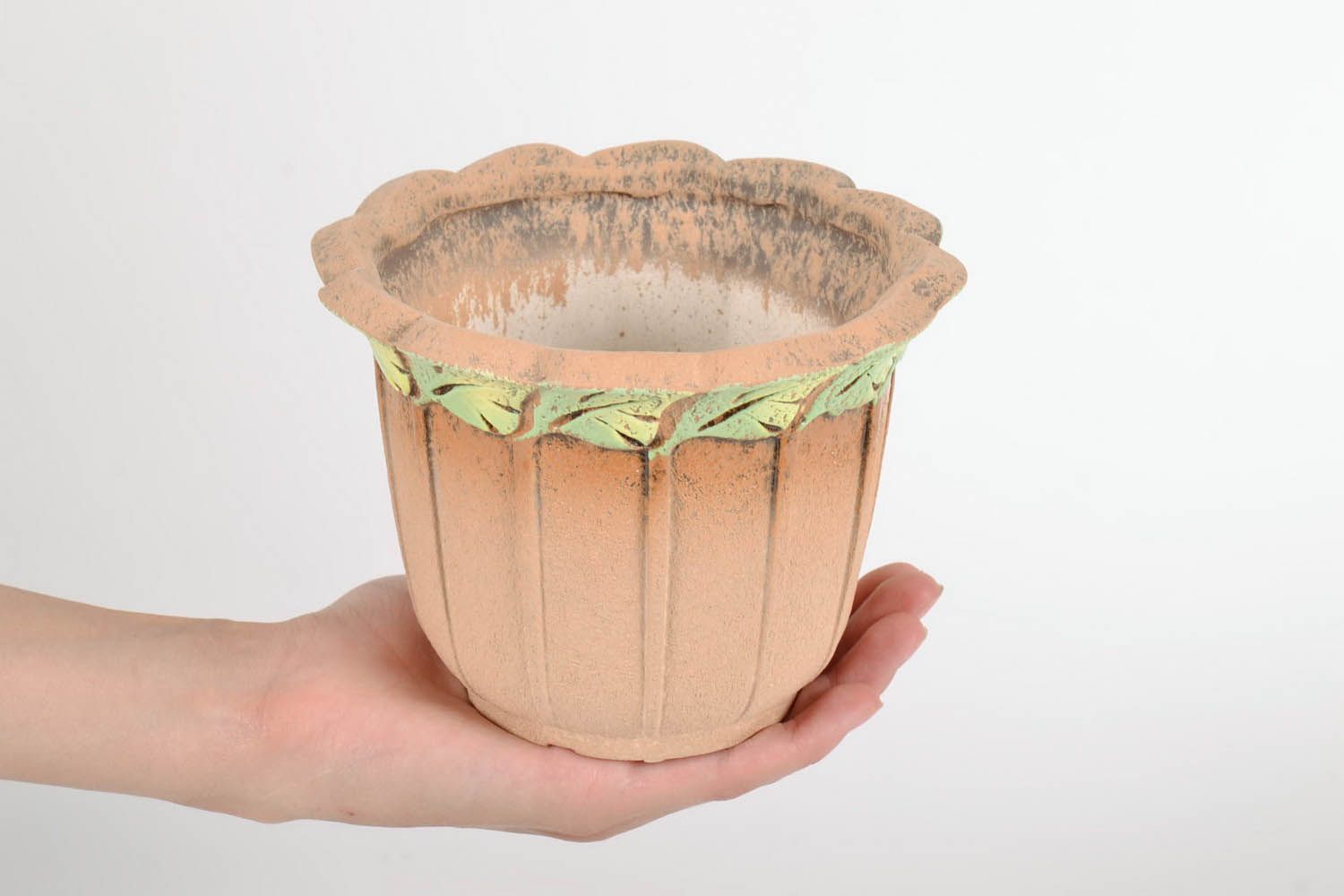 Ceramic pot Leaf photo 5