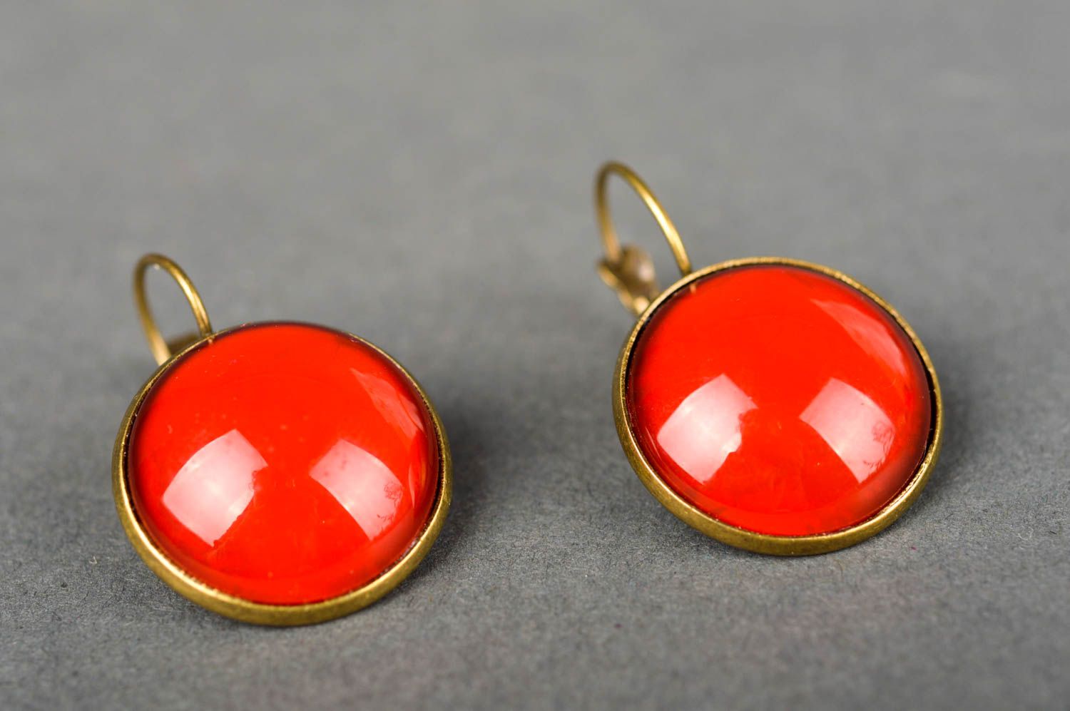 Rote Ohrringe handmade Modeschmuck Ohrringe origineller Designer Schmuck foto 2