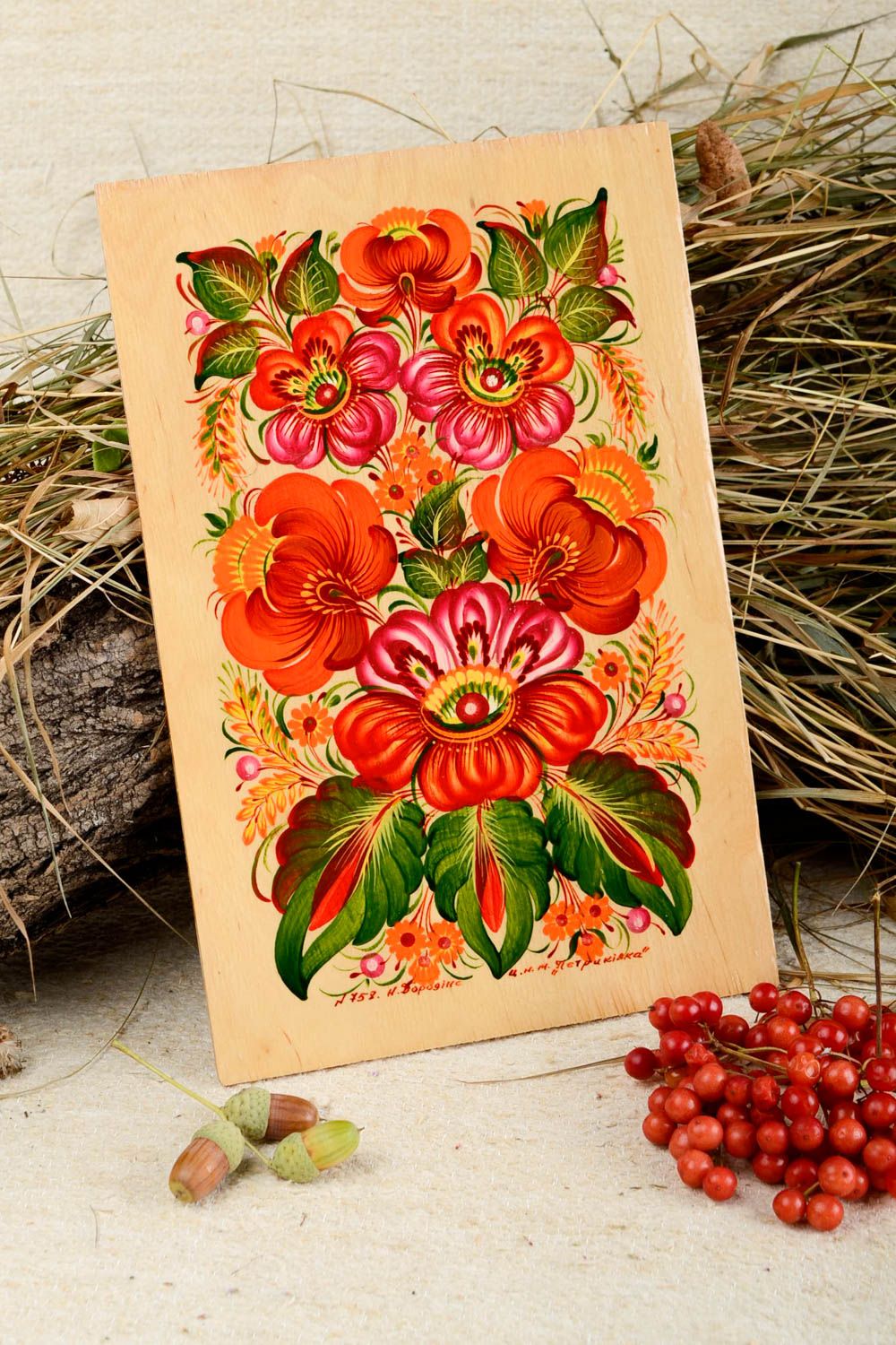 Handmade Geschenk Einzugsfeier ausgefallener Dekorartikel Bild aus Holz foto 1