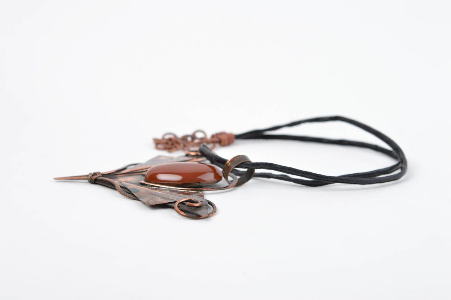 Unusual handmade neck pendant gemstone pendant metal pendant necklace design photo 3