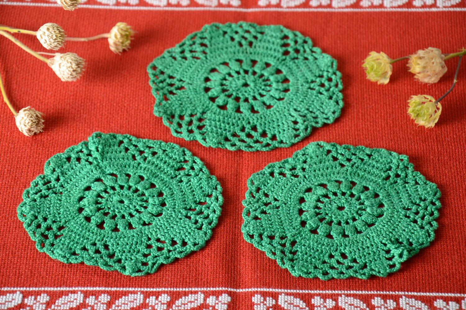 Crochet napkin decorative handmade napkin openwork table napkin kitchen decor photo 1