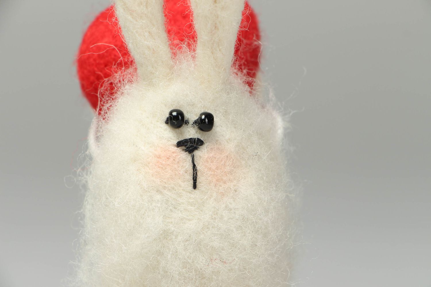 Wool felted toy Hare with Heart photo 2
