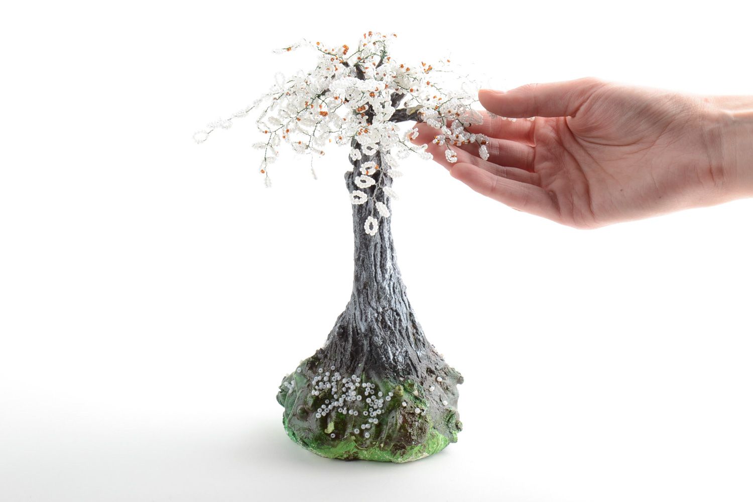 Handgemachter Baum aus Glasperlen für Interieur Dekorierung mit Öko Lack schön foto 5