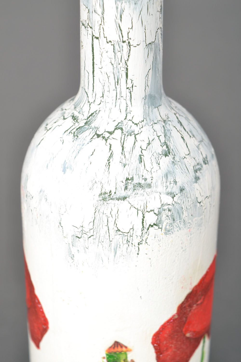 Botella decorativa con decoupage Amapolas foto 4