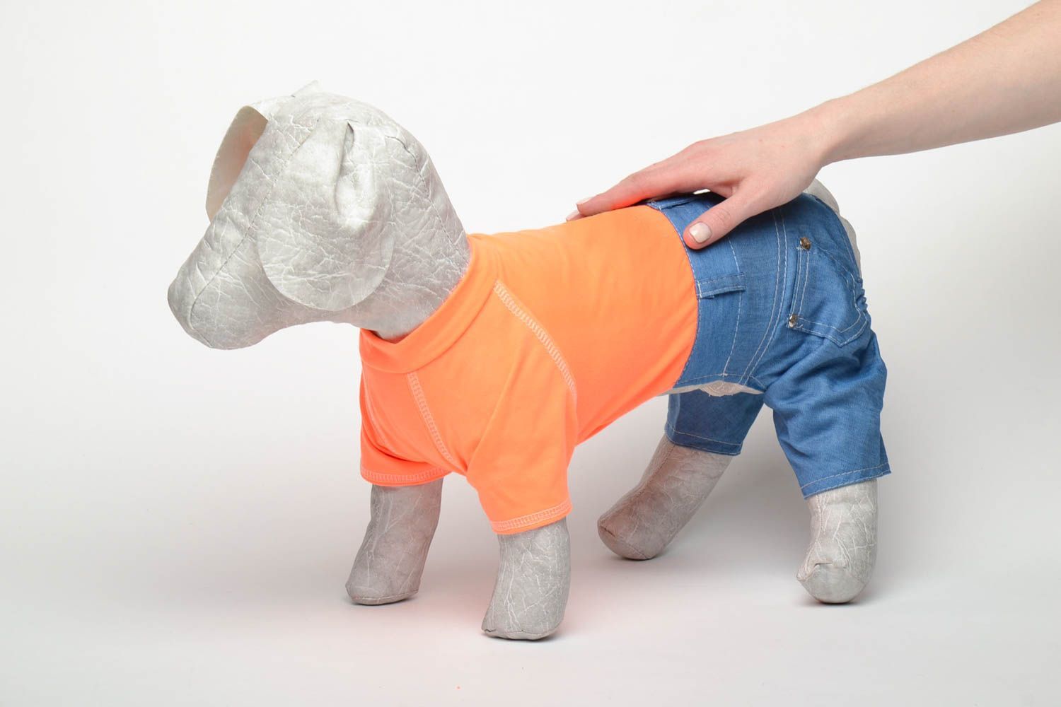 Cotton dog overalls photo 2