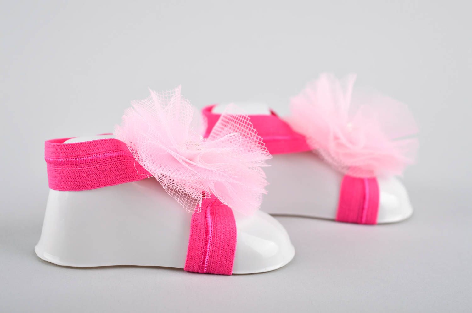 Handmade headband baby foot accessories pink foot accessory present for girls  photo 3