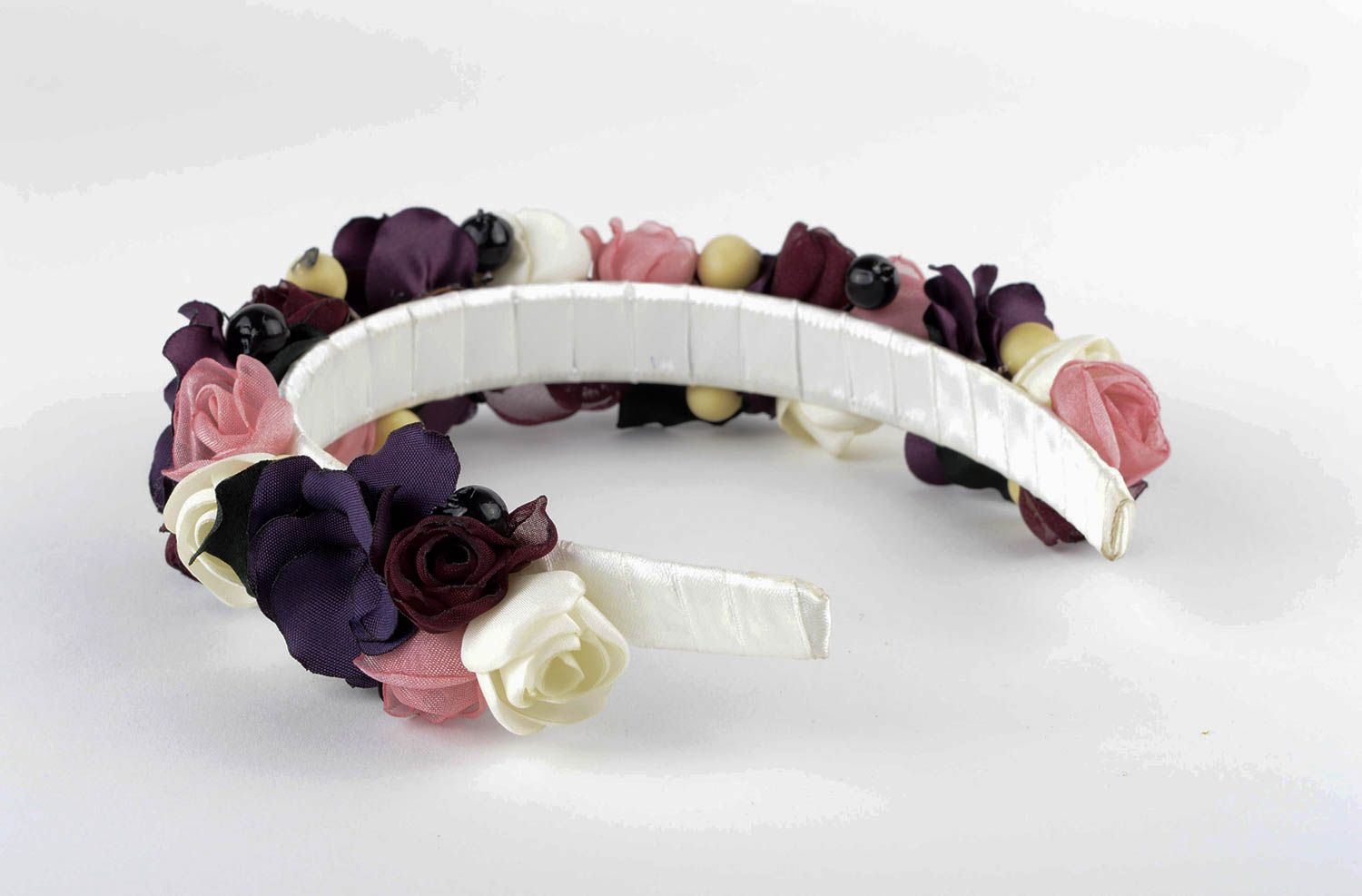Handmade flower hairband unusual stylish accessory female beautiful hairband photo 4