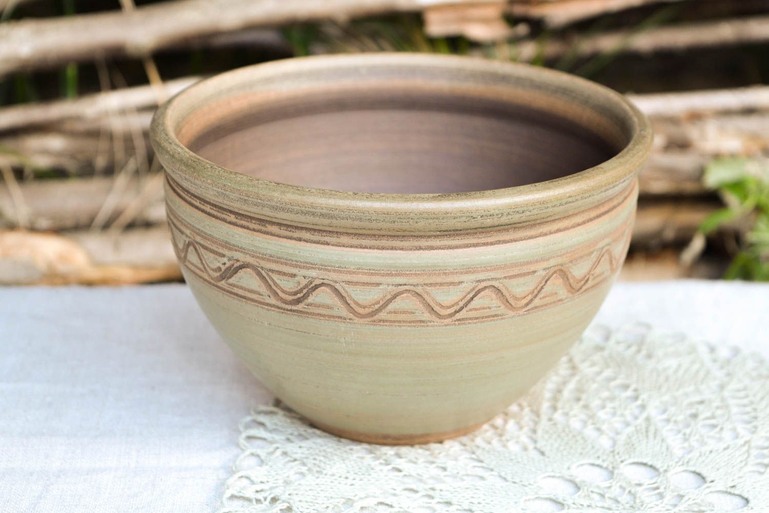 Handmade Keramik Geschirr Keramik Schüssel Küchen Deko Geschenk für Frauen 1.5 L foto 1
