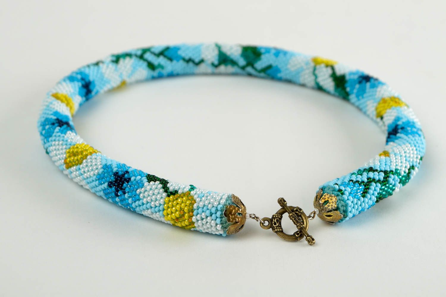 Handmade beaded necklace fashion jewelry beautiful crocheted gift for girls photo 4