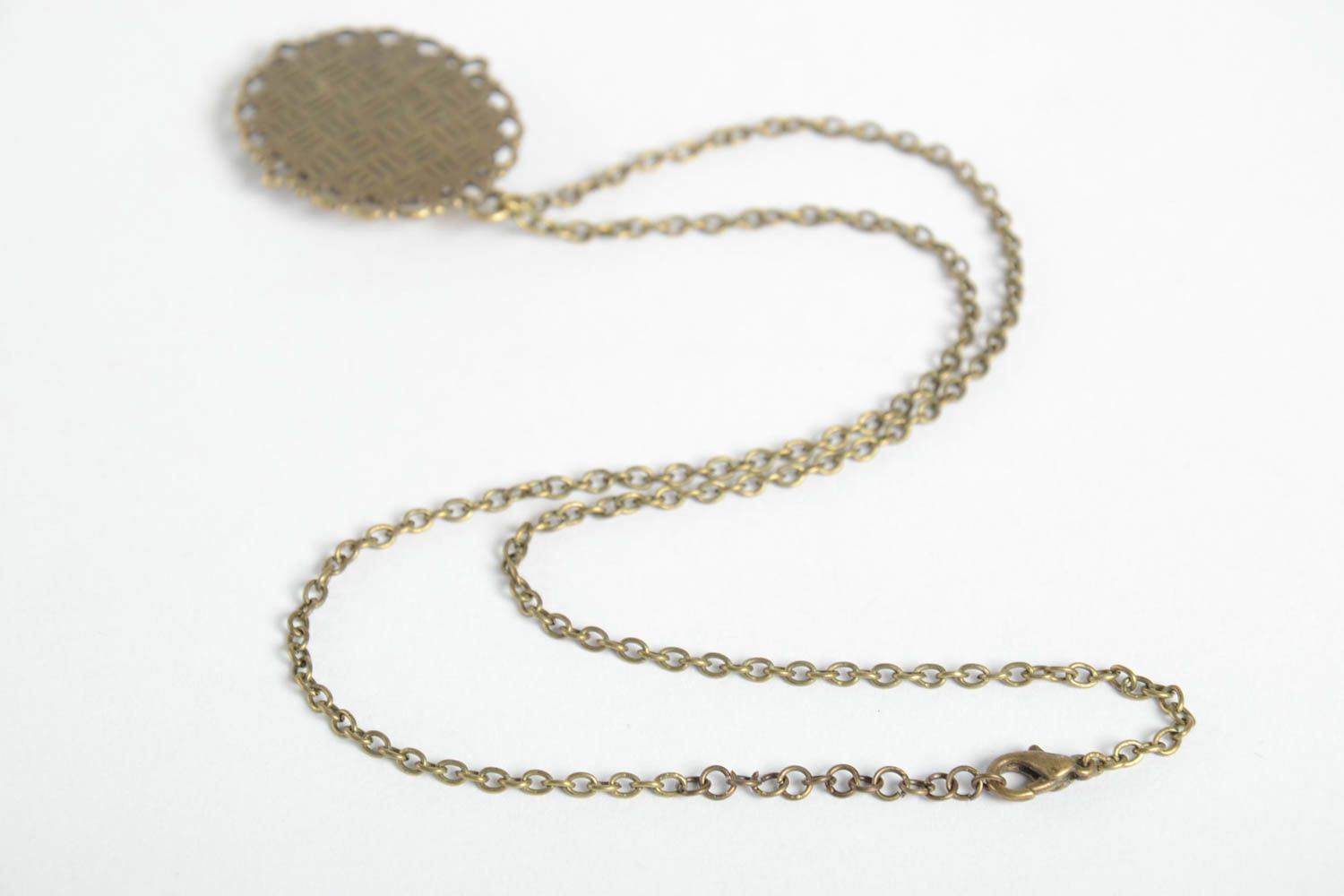 Handmade metal pendant unusual botanical jewelry designer vintage pendant photo 4