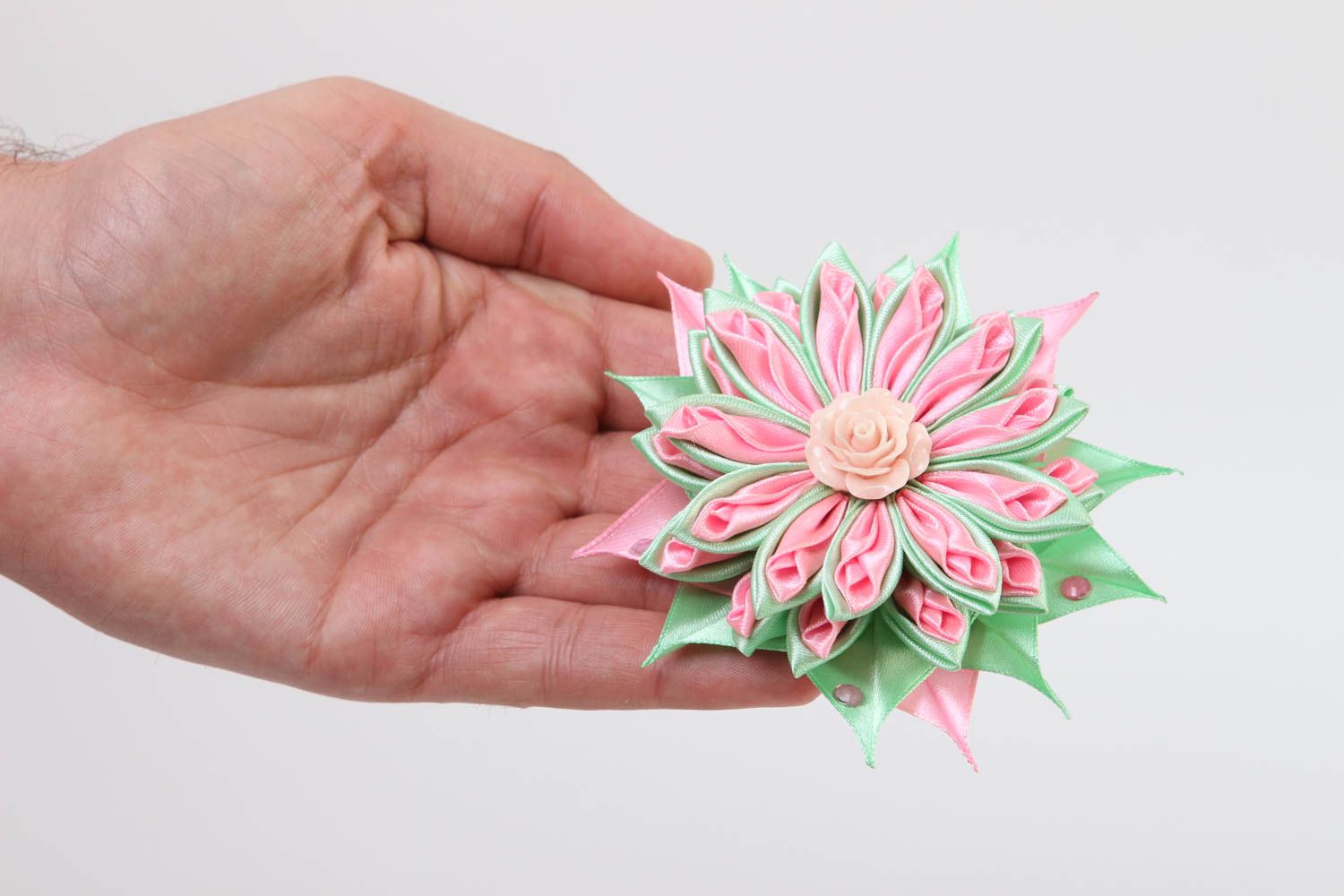 Handmade hair clip kanzashi flowers hair accessories for girls gifts for girls photo 5