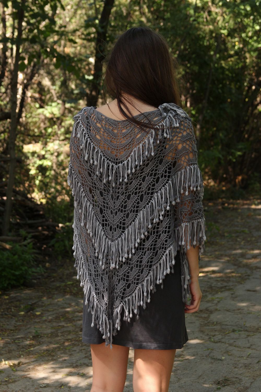 Gray shawl from bamboo  photo 4