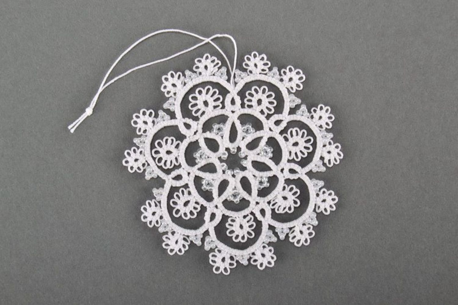 Christmas tree decoration White snowflake photo 3