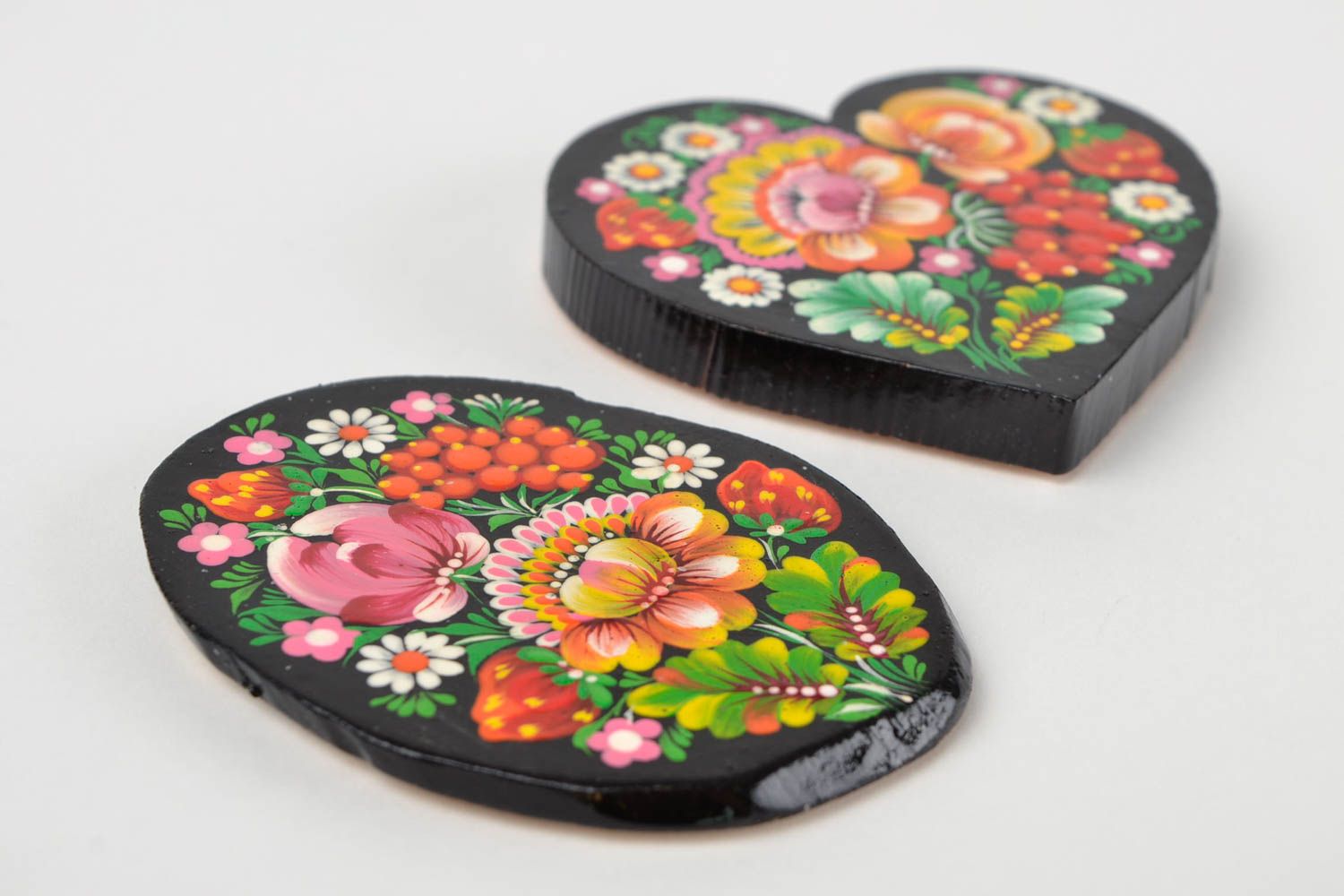 Handmade fridge magnets stylish wooden souvenirs unusual kitchen decor 2 pieces photo 4