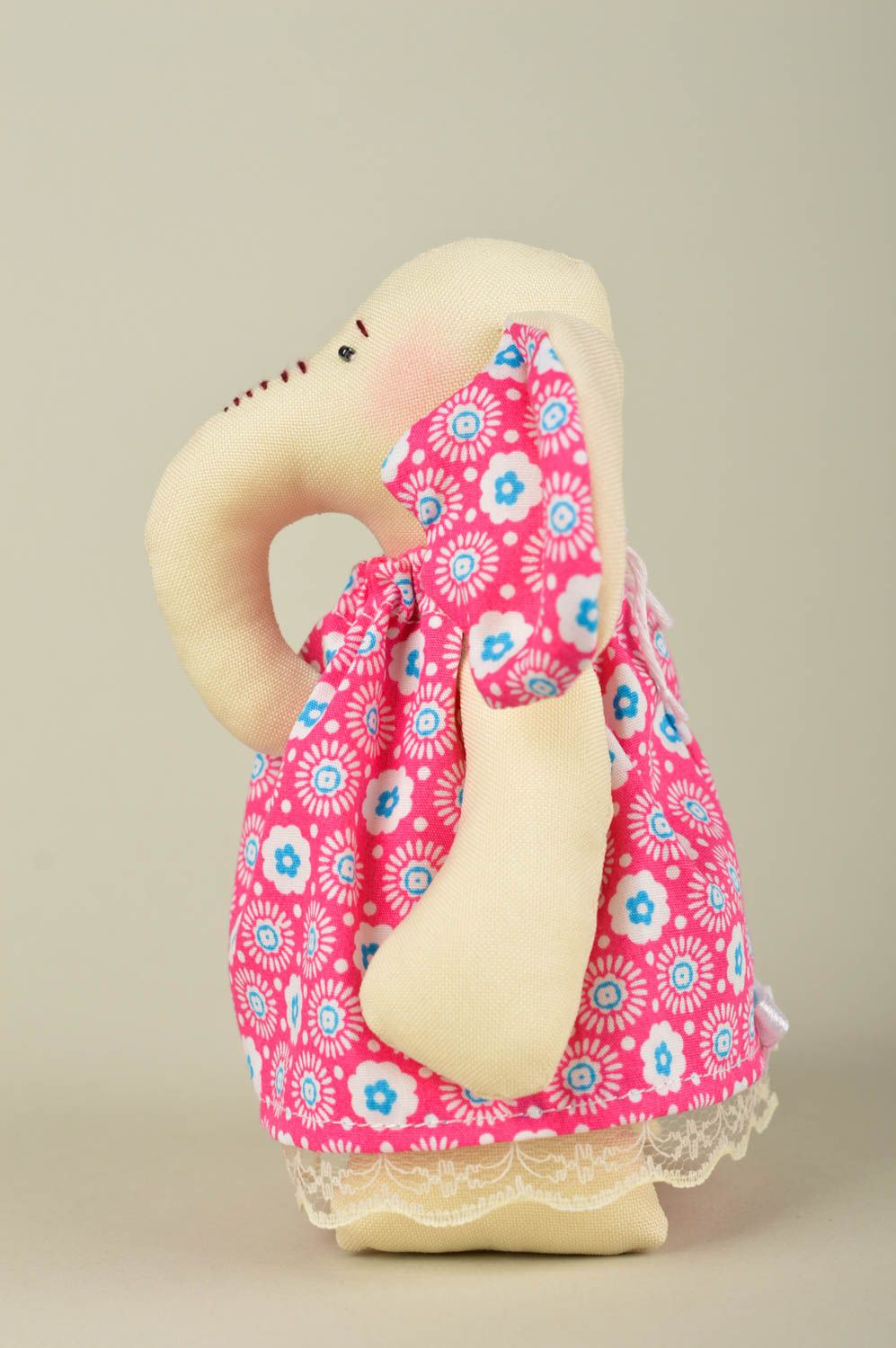 Jouet éléphant en robe Peluche faite main en coton décorative Cadeau pour enfant photo 2