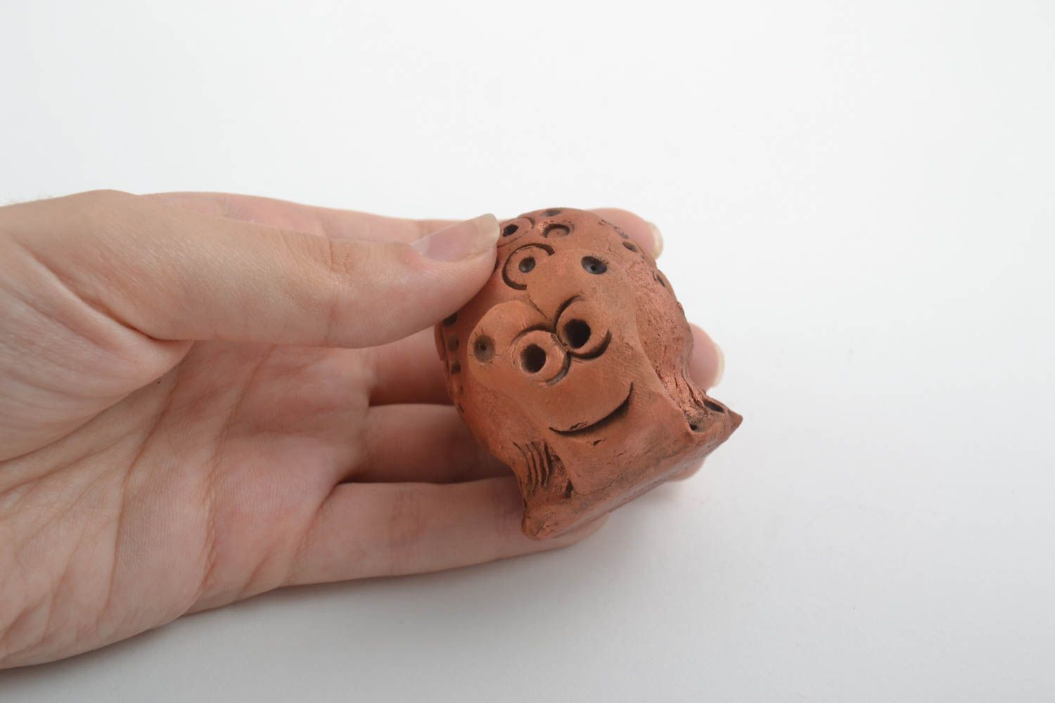 Figurine animal fait main Petite statuette escargot en argile Déco intérieur photo 2