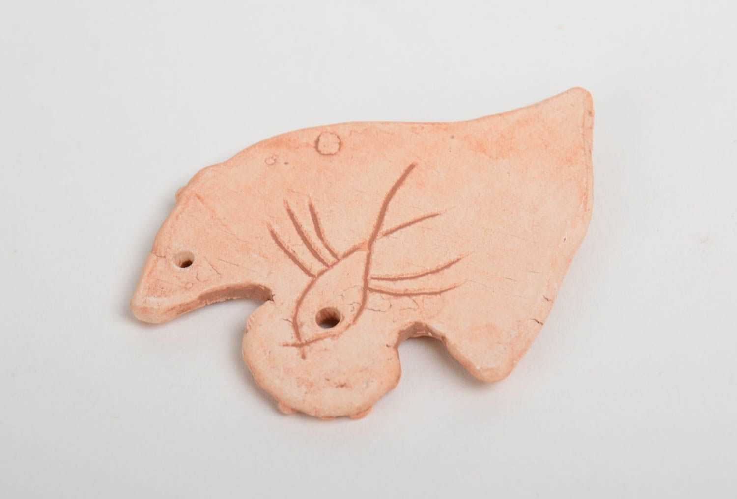 Pendentif en argile de créateur fait main apprêt pour bijoux en forme de poisson photo 3
