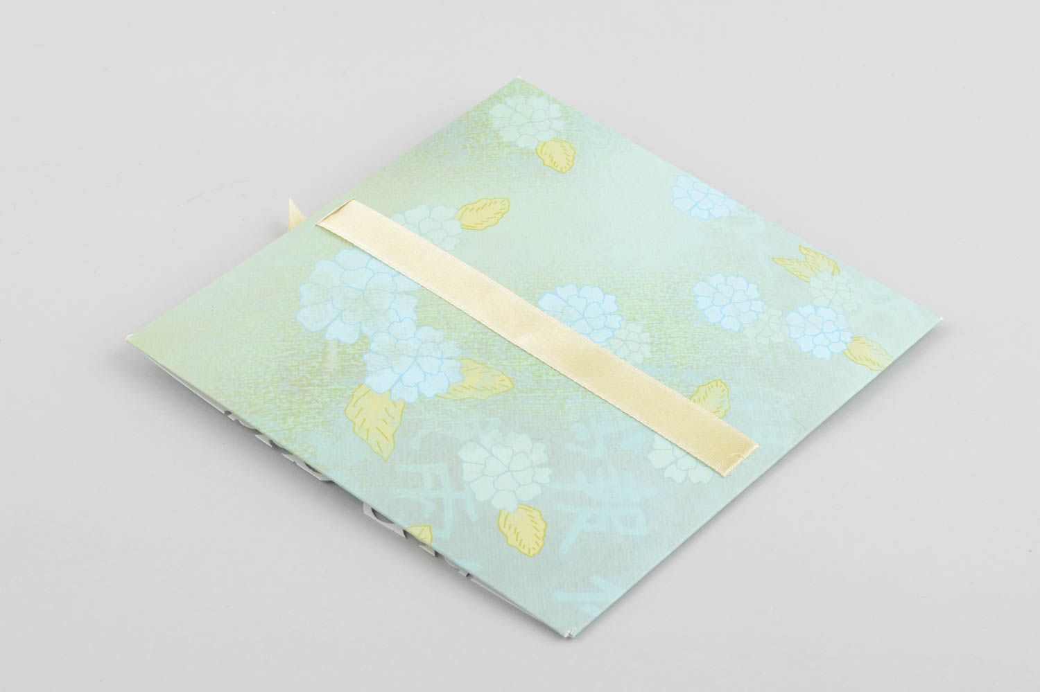Enveloppe fait main papier design Enveloppe cadeau bleu ruban Idée cadeau photo 4