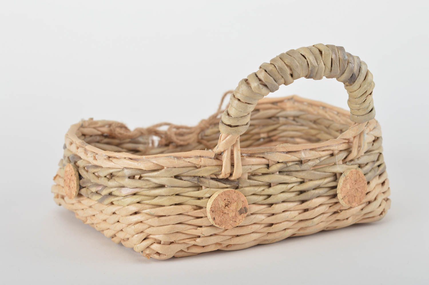 Unusual handmade paper basket decorative woven basket bedroom designs gift ideas photo 3